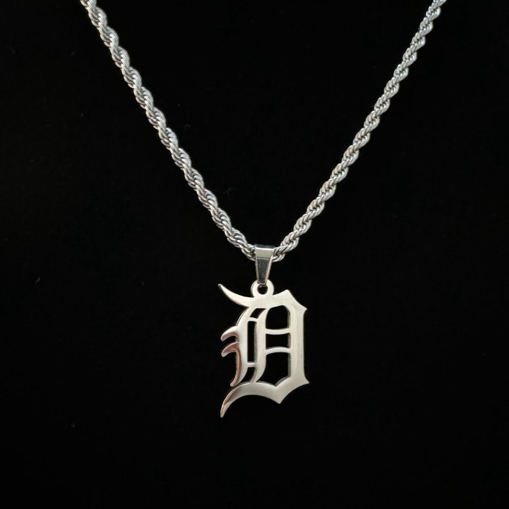 Detroit Tigers Necklace - 3mm Rope - 20" Silver Chain - MLB - Baseball - Easter